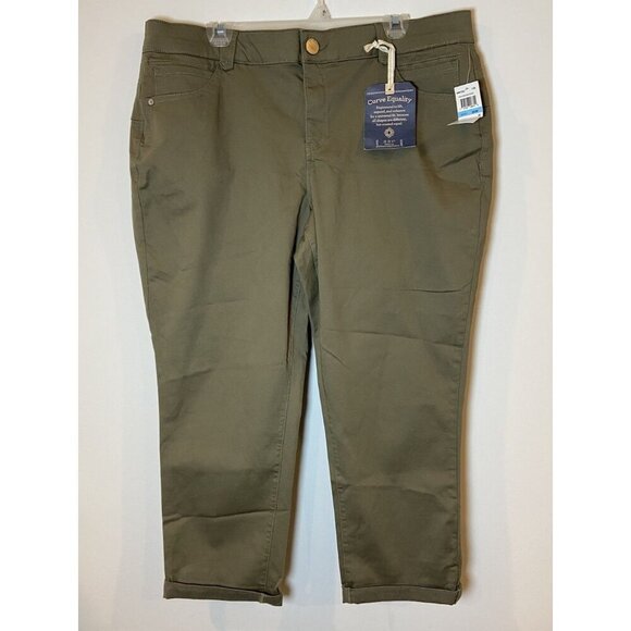 NWT Democracy Ab Solution Pants Ankle Skimmer Olive Green Size 20W New - Picture 1 of 5